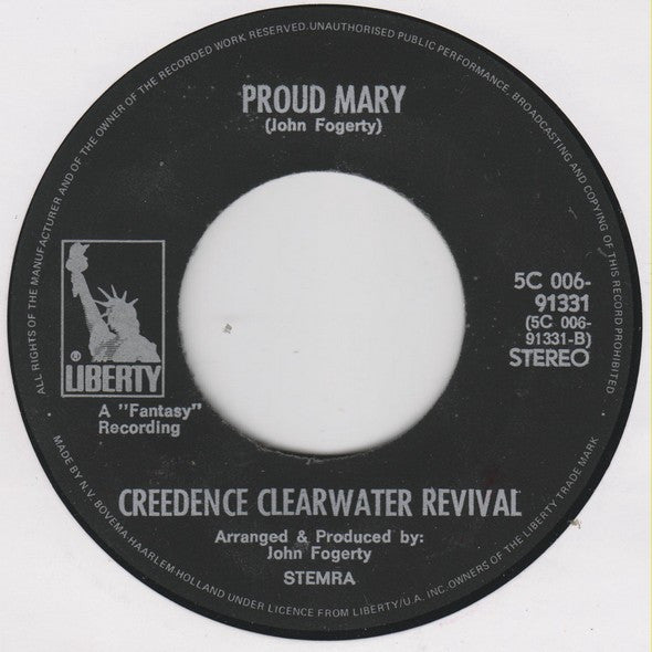 Creedence Clearwater Revival : Born On The Bayou / Proud Mary (7", Single, RE)