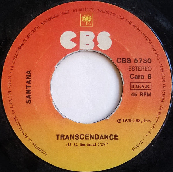 Santana : Flor De Luna (7", Single)