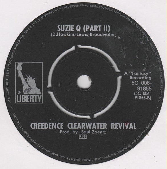 Creedence Clearwater Revival : Suzie Q   Part 1 And 2 (7", Single)