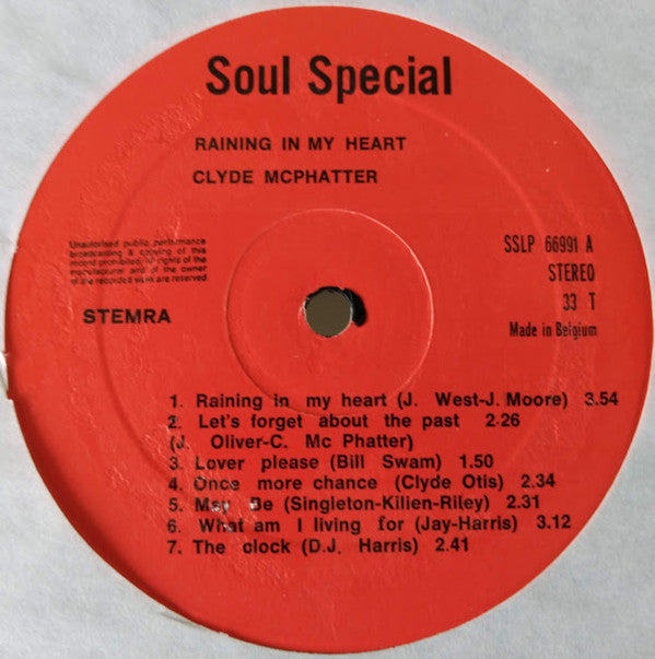 Clyde McPhatter : Raining In My Heart (LP, Album, Comp)