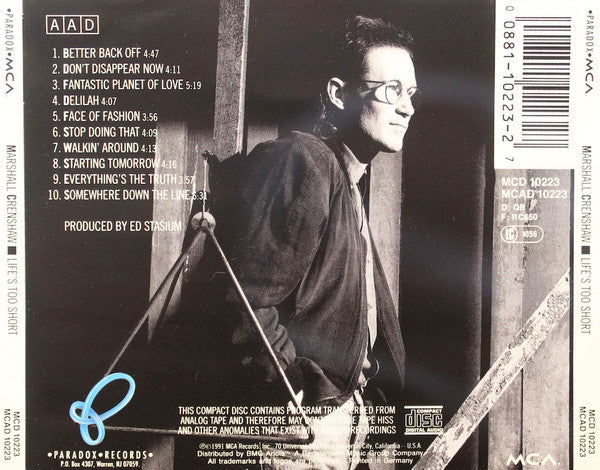 Marshall Crenshaw : Life's Too Short (CD)