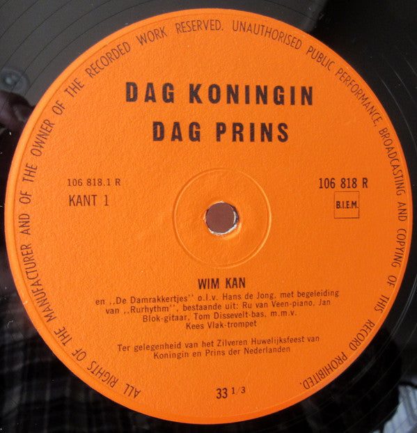 Wim Kan : Dag Koningin, Dag Prins! (10", Album)