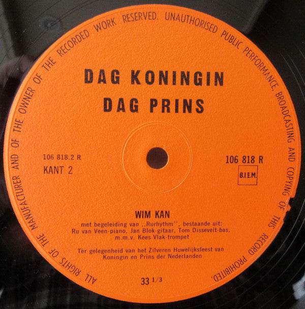 Wim Kan : Dag Koningin, Dag Prins! (10", Album)