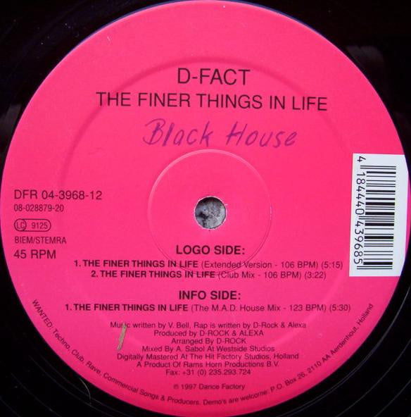 D-Fact (2) : The Finer Things In Life (12")