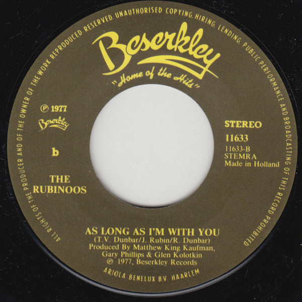The Rubinoos : I Think We're Alone Now (7", Single)