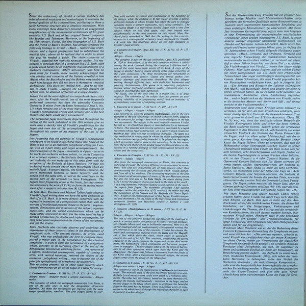 Antonio Vivaldi, I Filarmonici Del Teatro Comunale Di Bologna*, Angelo Ephrikian : Un Art De La Fugue (LP)