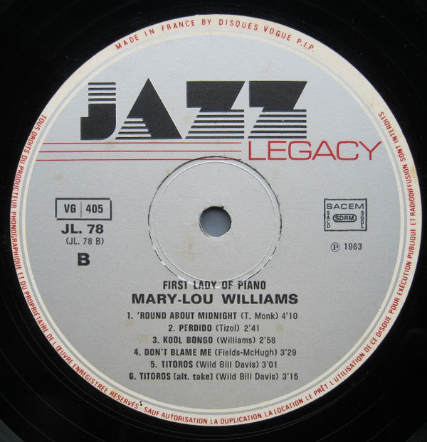 Mary Lou Williams : First Lady Of Piano (LP, RE)