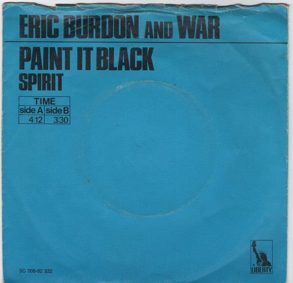 Eric Burdon & War : Paint It Black (7", Blu)