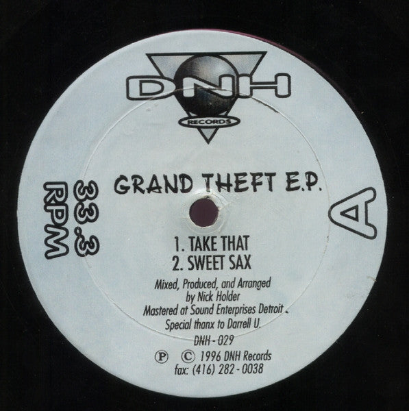 Nick Holder : Grand Theft E.P. (12", EP)