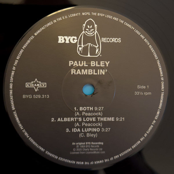 Paul Bley : Ramblin' (LP, Album, RE, 180)