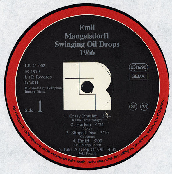 Emil Mangelsdorff : Swinging Oil Drops! (LP, RE)
