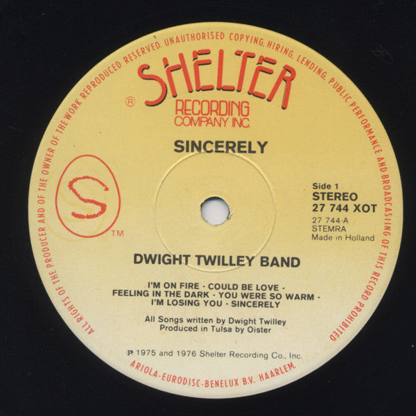 Dwight Twilley Band : Sincerely (LP, Album)