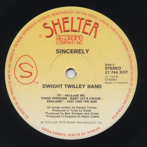 Dwight Twilley Band : Sincerely (LP, Album)