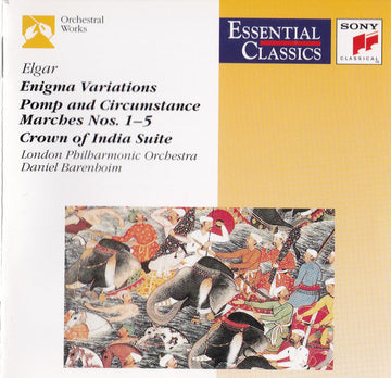Sir Edward Elgar - London Philharmonic Orchestra, Daniel Barenboim : Enigma Variations - Pomp And Circumstance Marches Nos. 1-5 - Crown Of India Suite (CD, Comp, RM)