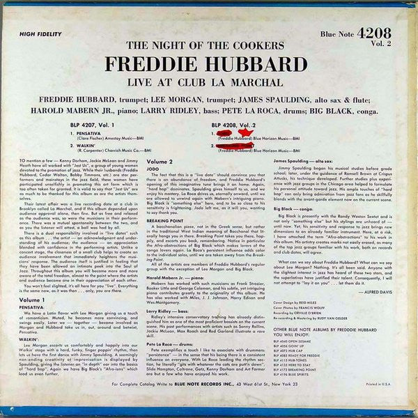 Freddie Hubbard : The Night Of The Cookers - Live At Club La Marchal, Volume 2 (LP, Album, Mono)