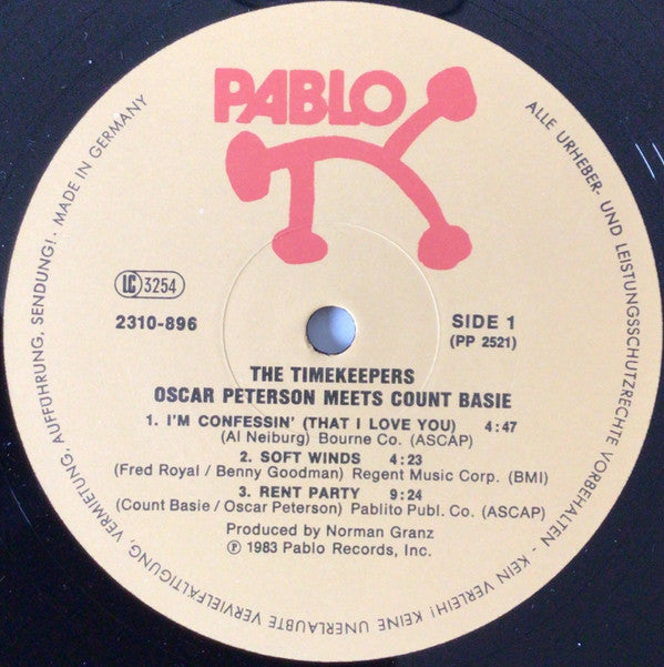 Count Basie Meets Oscar Peterson : The Timekeepers (LP)