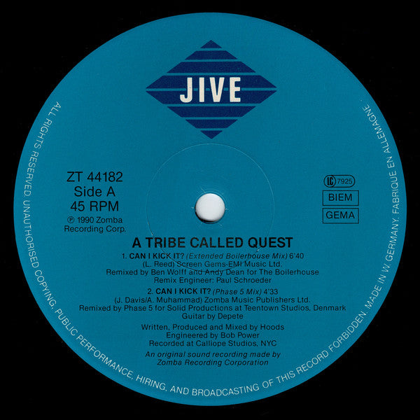 A Tribe Called Quest : Can I Kick It? (12", Maxi)