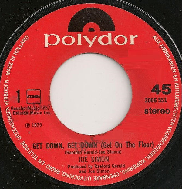 Joe Simon : Get Down Get Down (Get On The Floor) (7", Single)