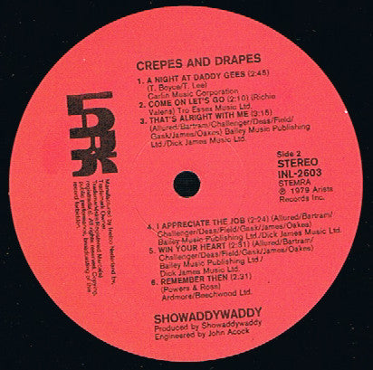 Showaddywaddy : Crepes & Drapes (LP, Album)