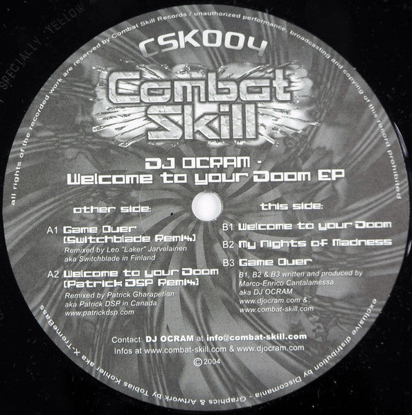 DJ Ocram : Welcome To Your Doom EP (12", EP)