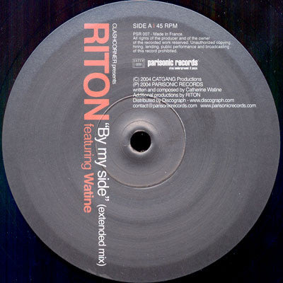 Clashcorner Presents Riton Featuring Watine : By My Side (Extended Mix) (12", S/Sided)