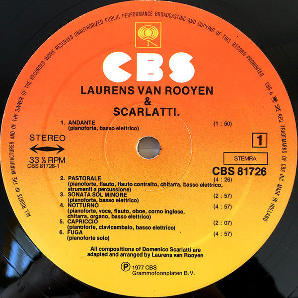 Laurens van Rooyen & Domenico Scarlatti : Laurens van Rooyen & Scarlatti (LP, Album)