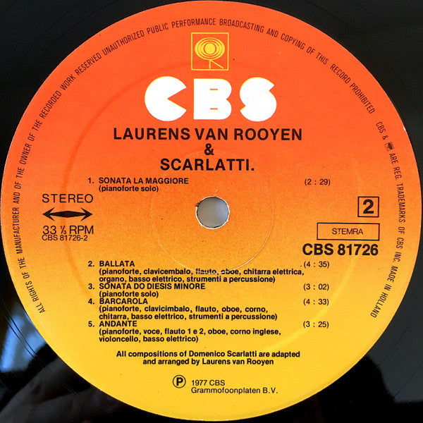 Laurens van Rooyen & Domenico Scarlatti : Laurens van Rooyen & Scarlatti (LP, Album)