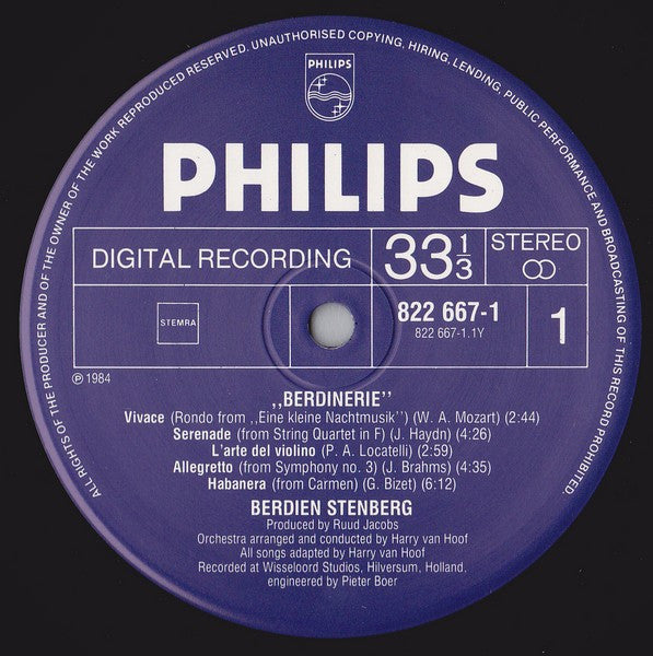 Berdien Stenberg : Berdinerie (LP, Album)