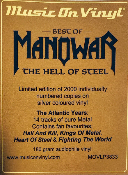 Manowar : Best Of Manowar - The Hell Of Steel (LP, Comp, Ltd, Num, 180)