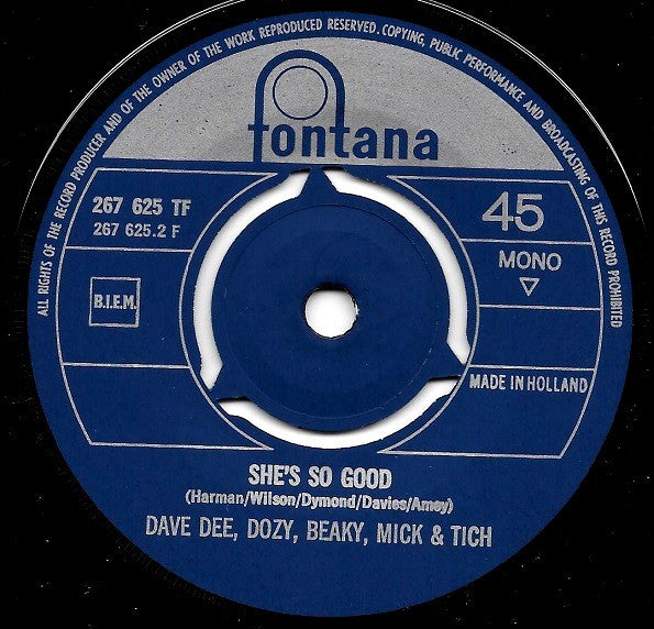 Dave Dee, Dozy, Beaky, Mick & Tich : Bend It ! (7", Single, Mono)