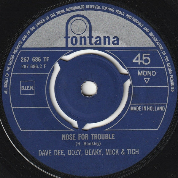 Dave Dee, Dozy, Beaky, Mick & Tich : Touch Me, Touch Me / Nose For Trouble (7", Single, Mono)