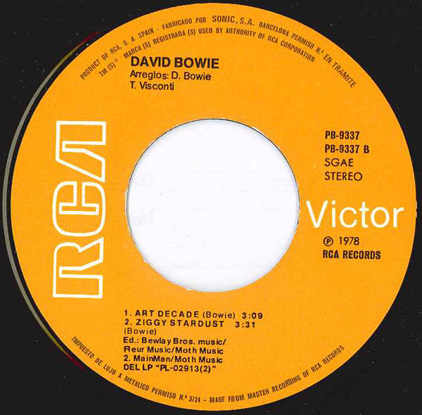 David Bowie : Stage - Breaking Glass / Art Decade / Ziggy Stardust (7", Single)