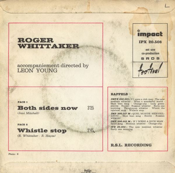 Roger Whittaker : Both Sides Now / Whistle Stop (7", Single)