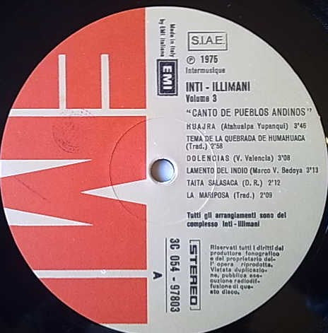 Inti-Illimani* : Inti-Illimani 3 - Canto De Pueblos Andinos (LP, Album, Gat)