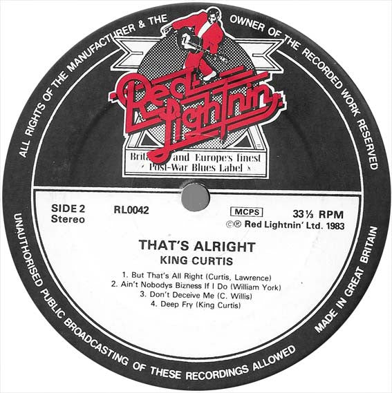 King Curtis : That's Alright (LP, Album, RE)