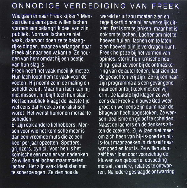 Freek De Jonge : Wat Fijn Om Idioot Te Zijn (CD, Comp)