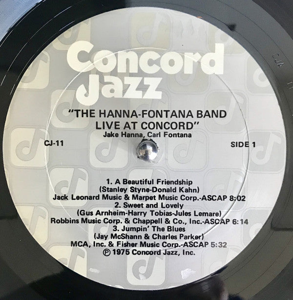 The Hanna-Fontana Band Featuring Jake Hanna And Carl Fontana : Live At Concord (LP, Album, RE)