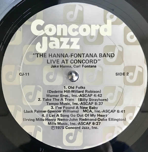 The Hanna-Fontana Band Featuring Jake Hanna And Carl Fontana : Live At Concord (LP, Album, RE)