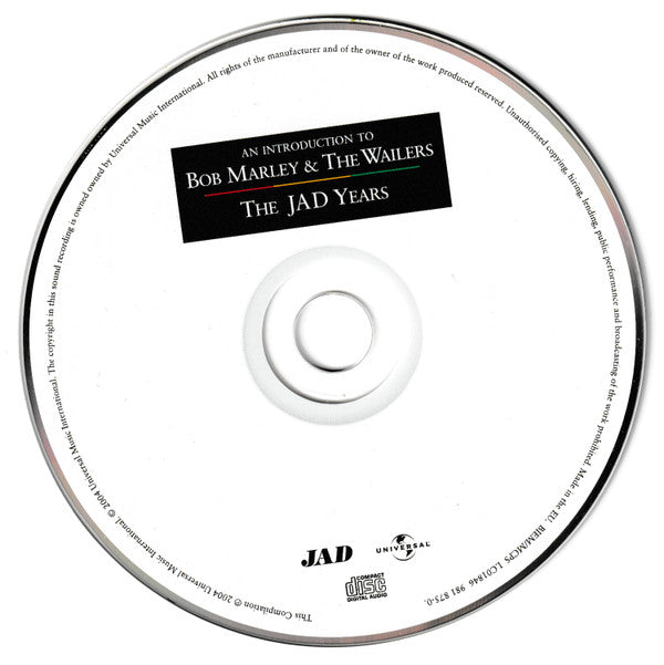 Bob Marley & The Wailers : An Introduction To Bob Marley & The Wailers - The JAD Years (CD, Comp)
