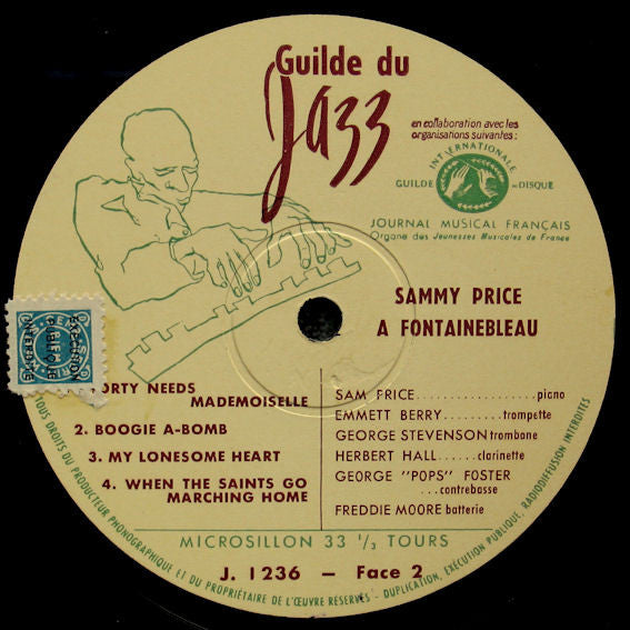 Sammy Price : Sammy Price A Fontainebleau (LP, Mono)