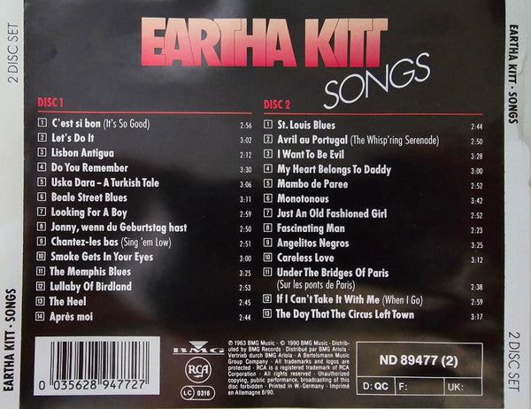 Eartha Kitt : Songs (2xCD, Comp, Dou)