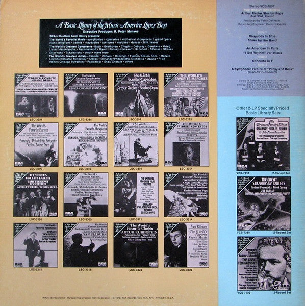 Arthur Fiedler / Boston Pops Orchestra, Earl Wild : The Great Gershwin (2xLP, Comp)