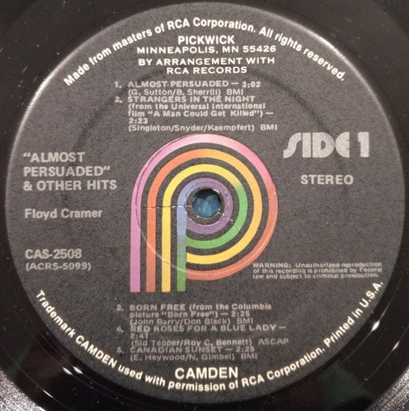 Floyd Cramer : Almost Persuaded And Other Hits (LP, Comp, RE)