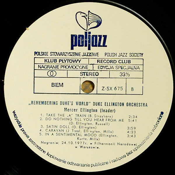 Mercer Ellington - The Duke Ellington Orchestra : Remembering Duke's World (LP, Album, RE)