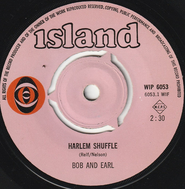 Bob & Earl : Harlem Shuffle (7", Single, RE)