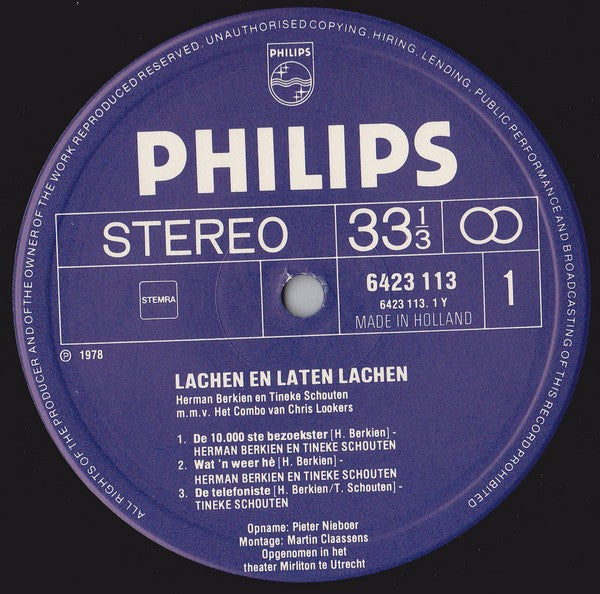Herman Berkien En Tineke Schouten : Lachen En Laten Lachen (LP)