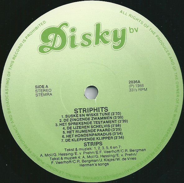 Suske en Wiske : Striphits (LP, Album)