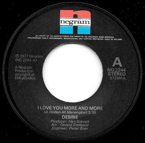Debbie (6) : I Love You More And More (7", Single)