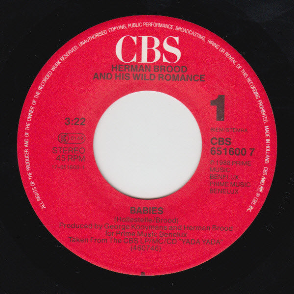 Herman Brood & His Wild Romance : Babies (7", Single)