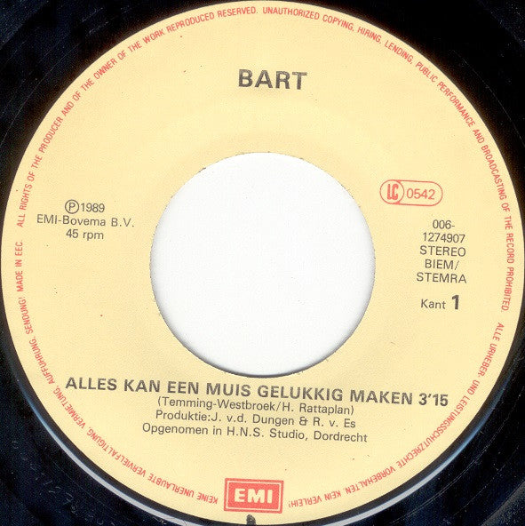 Bart De Graaff : Alles Kan 'n Muis Gelukkig Maken! (7", Single)